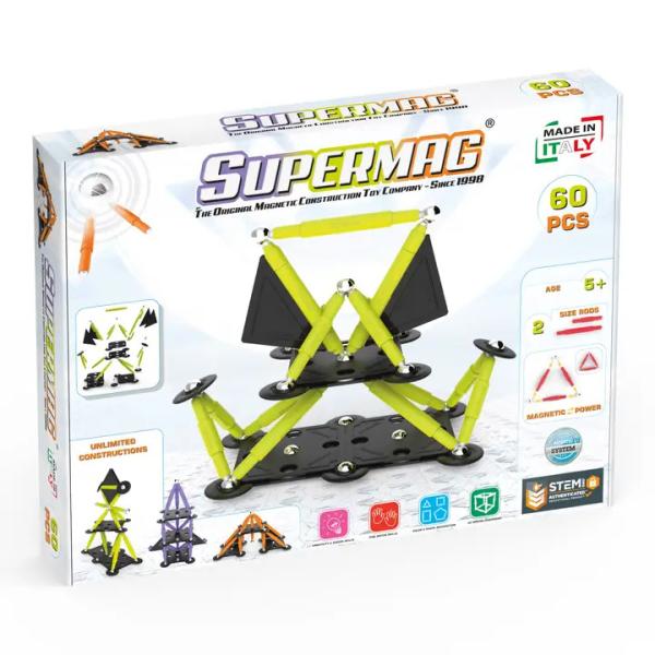 SUPERMAG magnetická stavebnice Technicolor 60ks