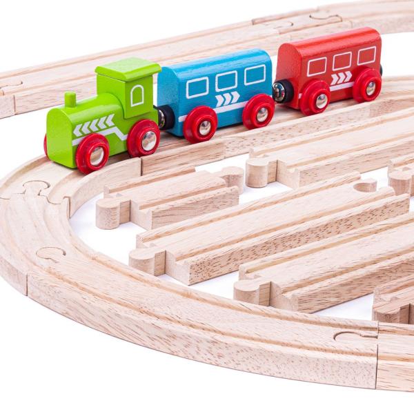 Bigjigs Rail Dřevěné koleje set 24 dílů (obrázek 4)