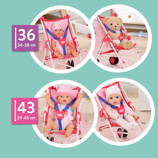 BABY born Golfový kočárek se síťovanou taškou - růžový (obrázek 5)