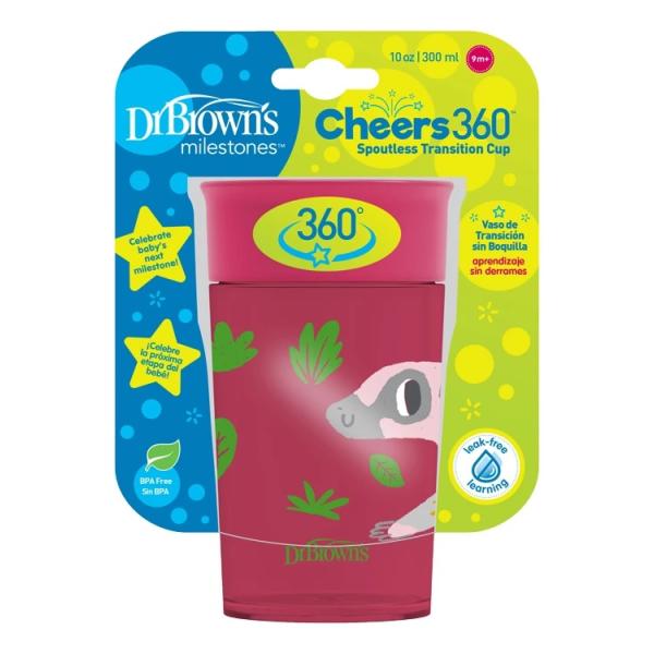 Dr.Browns Hrnek Cheers Jungle 300 ml červený 9m+