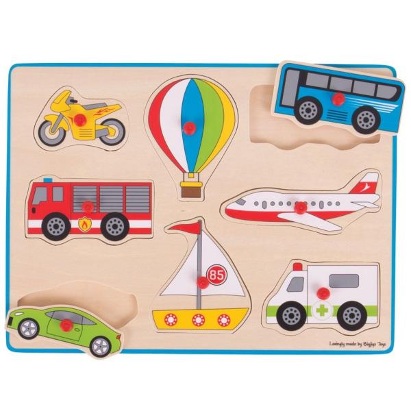 Bigjigs Toys Vkládací puzzle dopravní prostředky