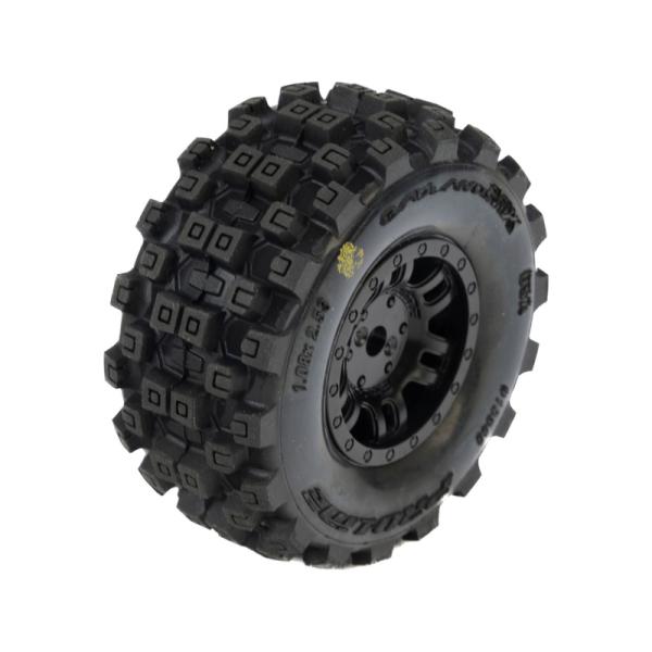Pro-Line rueda 1:16, neumático Badlands MX, disco negro H12mm (4): Mojave Grom