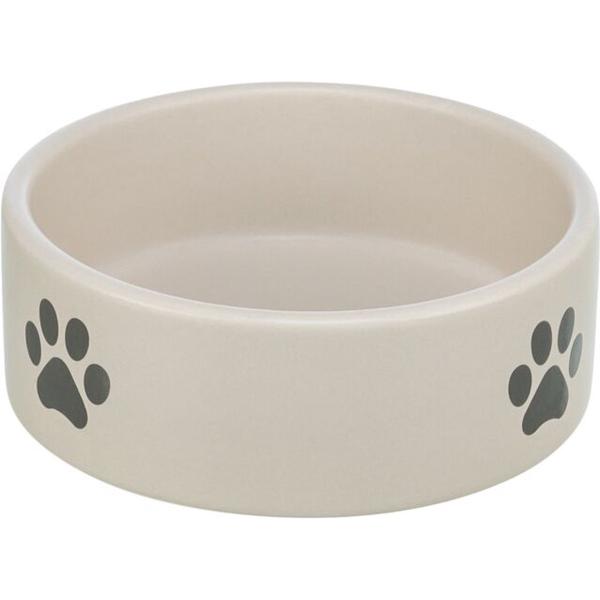 Miska Trixie keramická motiv packy šedá 0.8 l/o 16 cm