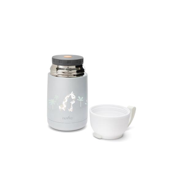 Termoska se silikonovým držákem a skládací lžičkou 500ml, White