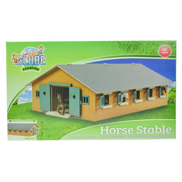 Kids Globe Farming stáj pro koně dřevěná 62x43x22cm 1:32 (obrázek 4)