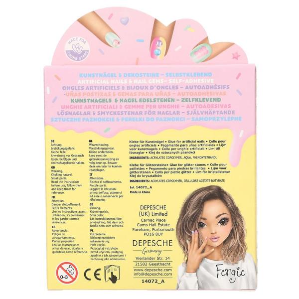 Top Model Samolepicí umělé nehty s kamínky Beauty & Me, motiv dorty (obrázek 5)