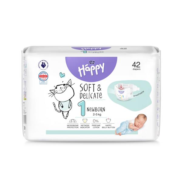 BELLA HAPPY Baby Plenky jednorázové New Born 2-5 kg 42 ks