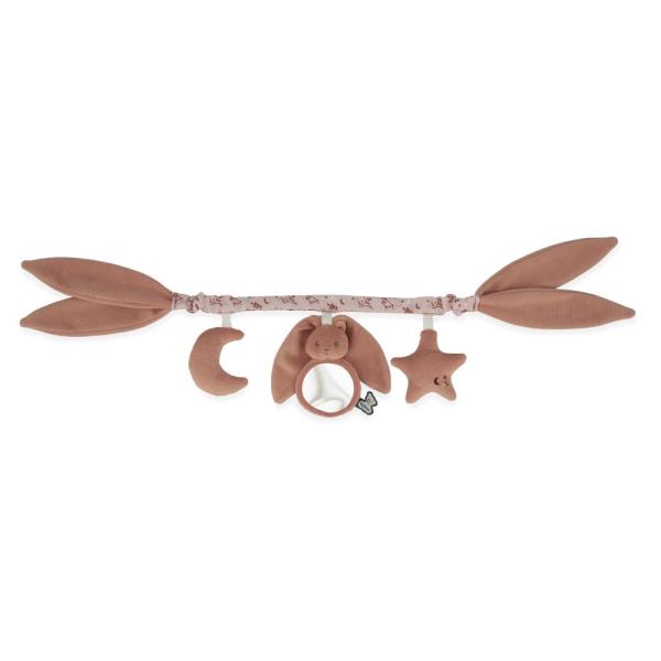 Kaloo Lapinoo Textilná reťaz s aktivitami na kočík a autosedačku terracotta