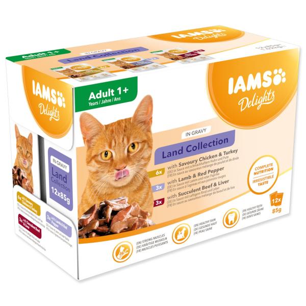 Kapsičky IAMS suchozem. maso v omáčce multipack 1020g (12x85gr)