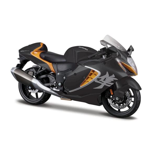 Maisto - Motocykel so stojanom, Suzuki Hayabusa 2022, čierno-oranžová, 1:12