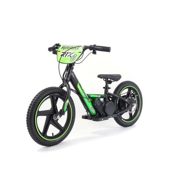 Bici Elettrica Per Bambini Riribike RTX6 24V (16"), Verde, Batteria Al Litio, Motore 250W, Freno A Disco, Sedile Regolabile In Morbido Pu-image
