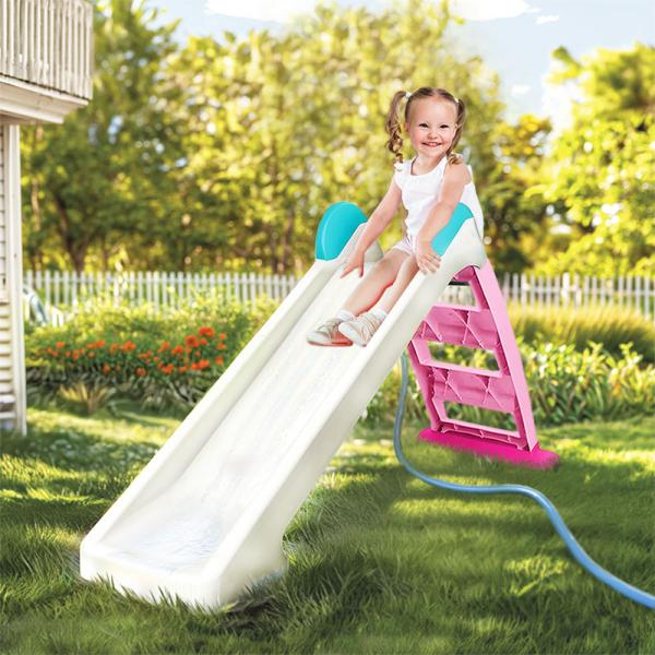 Dolu Dětská skluzavka, skládací, bílo-růžová, 72 x 133 x 45 cm