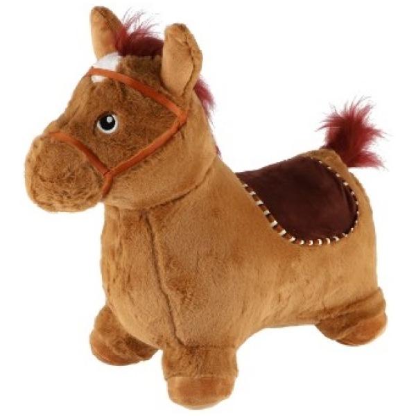 Hopsadlo kôň plyš hnedý  na batérie so zvukom