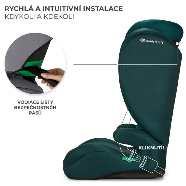 KINDERKRAFT Autosedačka i-Spark i-Size 100-150 cm Zelená (obrázek 5)