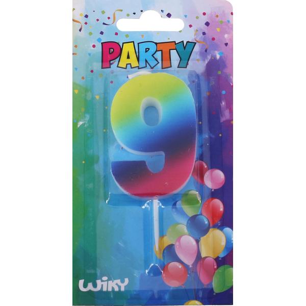 Párty svíčka číslo 9 Duha