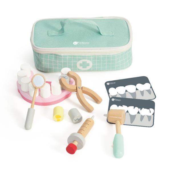 Classic World Dentista Per Bambini In Legno Pretend Play Dentist Set | Dentista Set Per Ragazzi E Ragazze Con Custodia Per Il Trasporto Da 3 Anni In Su-image