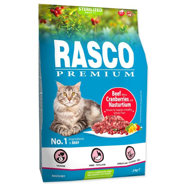 Krmivo Rasco Premium Sterilized hovězí s brusinkou a kapucínkou 2kg