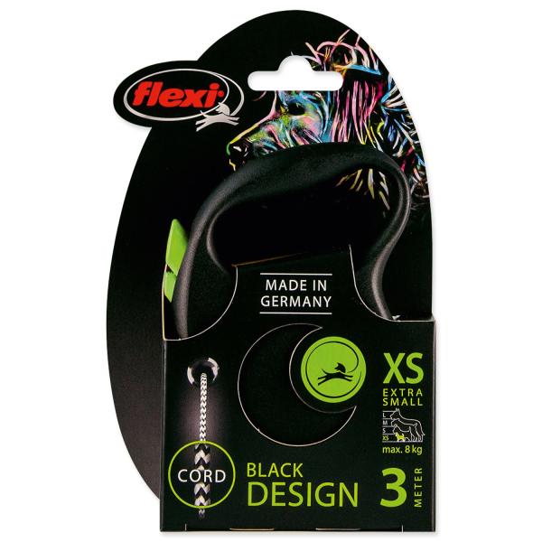 Vodítko Flexi Black Design lanko XS zelené 3m