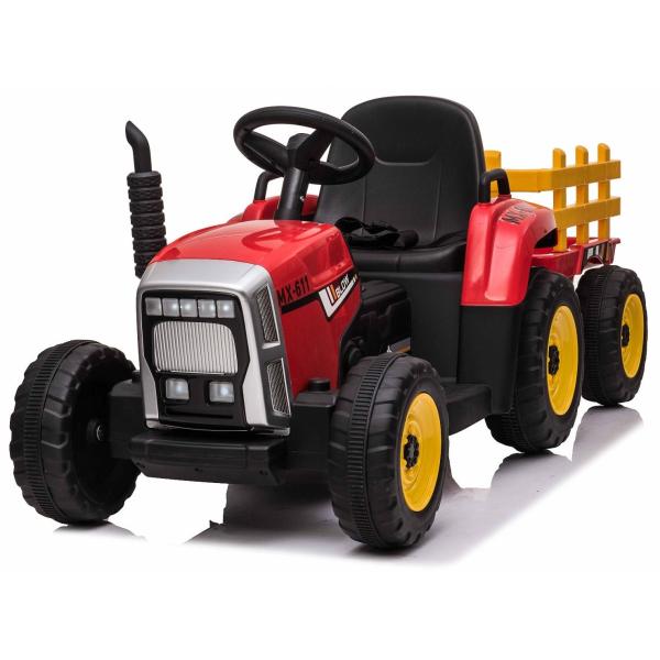 Elektrický Traktor Workers s vlečkou, červený, Pohon zadních kol, 12V baterie (obrázek 7)