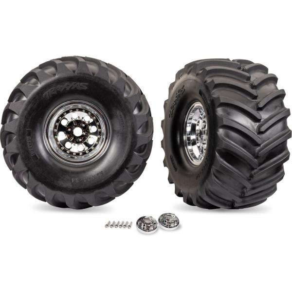 Traxxas koleso, disk chrómovaný, pneu Terra Groove (pair)
