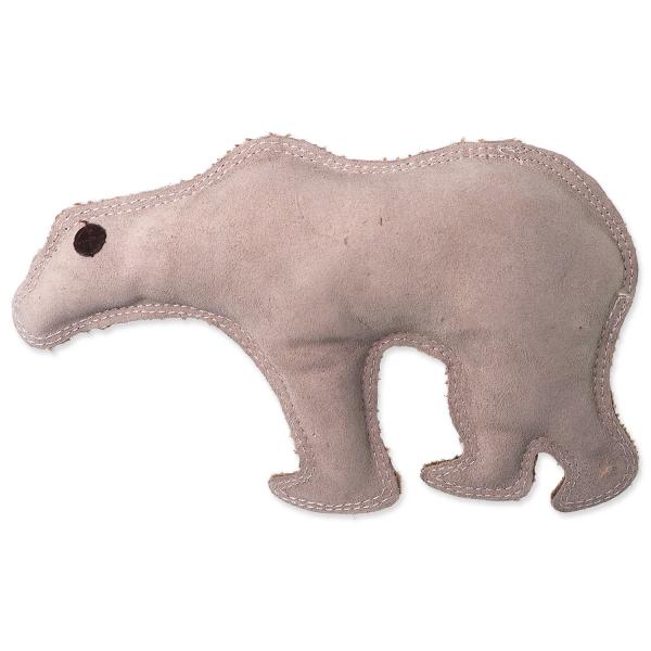Hračka Dog Fantasy Dura-fused medveď pískací, koža a juta 28cm