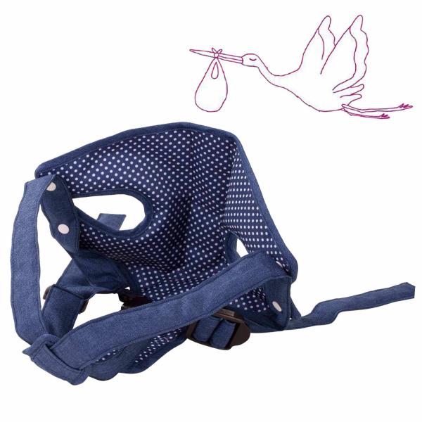 GöTz 3402942 Marsupio Per Bambole Denim & Spots - Marsupio Per Bambole Da 30 A 48 Cm - Adatto A Bambini Dai 3 Anni In Su-image