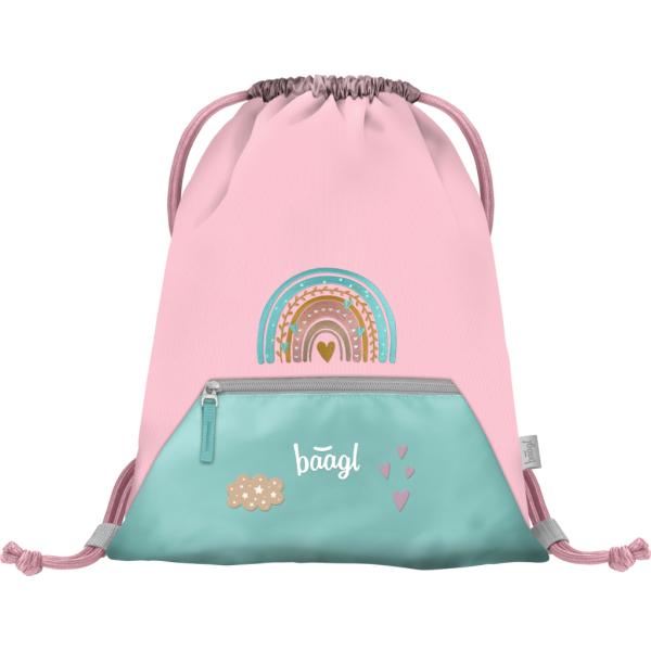 Baagl Borsa Da Palestra Per Ragazzi E Ragazze Con Tasca, Borsa Per Scarpe Impermeabile Per Bambini, Scuola E Asilo, Borsa Sportiva Con Coulisse Per Ragazzi Zaino Con Coulisse, 46X36 Cm-image