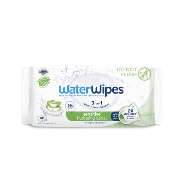6x WATERWIPES Ubrousky vlhčené Hydrating clean bez obsahu plastů 60 ks ( 360 ks )