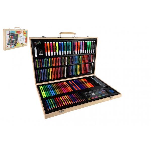 Sada na malovanie - Art box kreatívna sada 180ks v drevenom kufríku 47x30x4,5cm