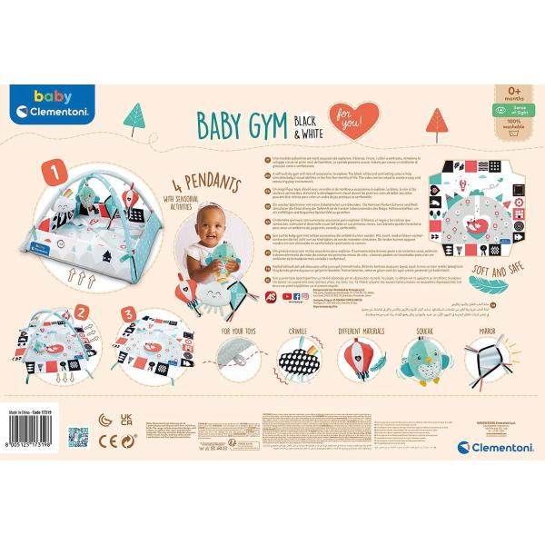 Clementoni Clemmy baby - dětská hrací deka s hrazdou černo-bílá (obrázek 5)