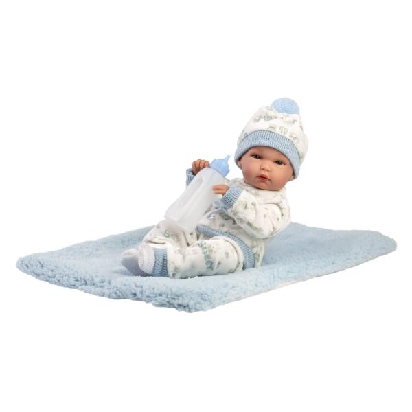 Llorens 63509 NEW BORN CHLAPEČEK - realistická panenka miminko s celovinylovým tělem