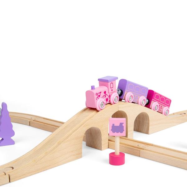 Bigjigs Rail Dřevěná vláčkodráha osmička pro princezny 35 dílů (obrázek 3)