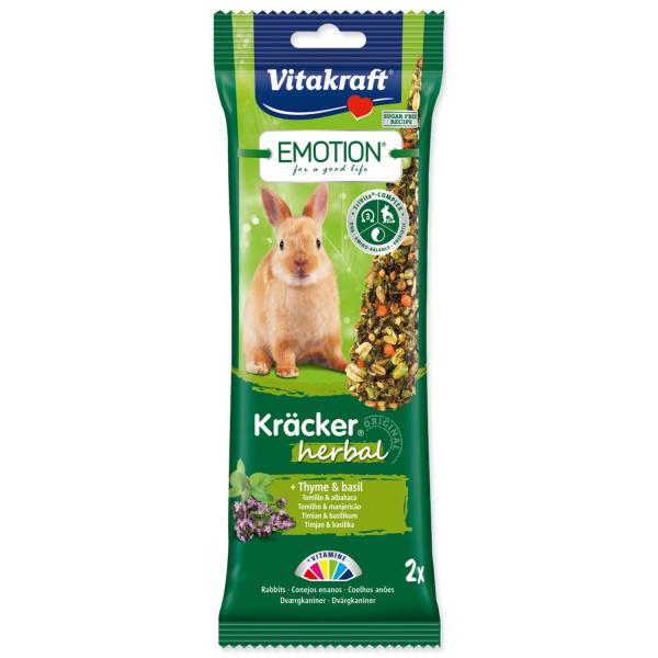 Tyčinky Vitakraft Emotion Kracker králík, s bylinkami 2ks