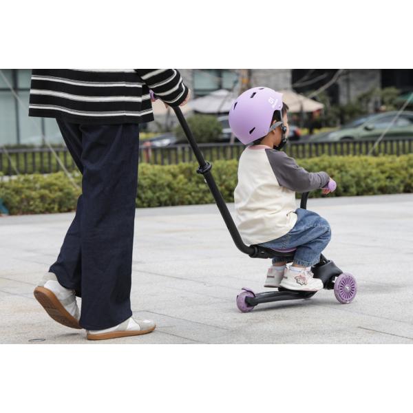 QPLAY Koloběžka / odrážedlo Sema Evo s LED světly Violet, věk 1 – 6 let, do 50 kg