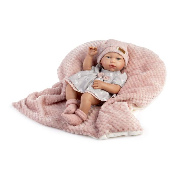 Guca 853 New Born Holčička – realistická panenka s celovinylovým tělem – 38 cm