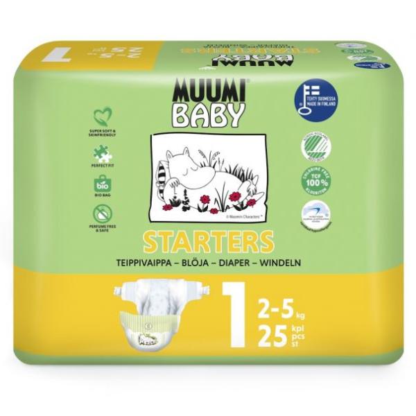 Moomin Baby 1 Novorozenec 2–5 kg (25 ks), eko pleny