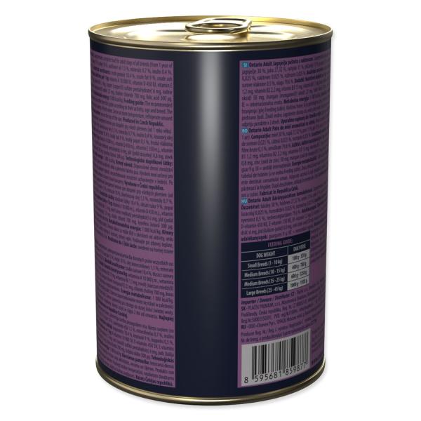 Konzerva Ontario Adult jehněčí paté s příchutí rakytníku 400g (obrázek 5)