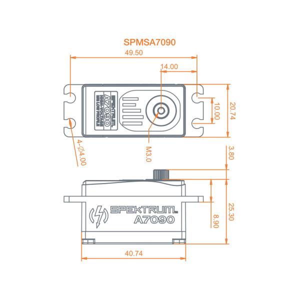 Spektrum servo A7090 18kg.cm 0.068s/60° nízké BL MG 23T