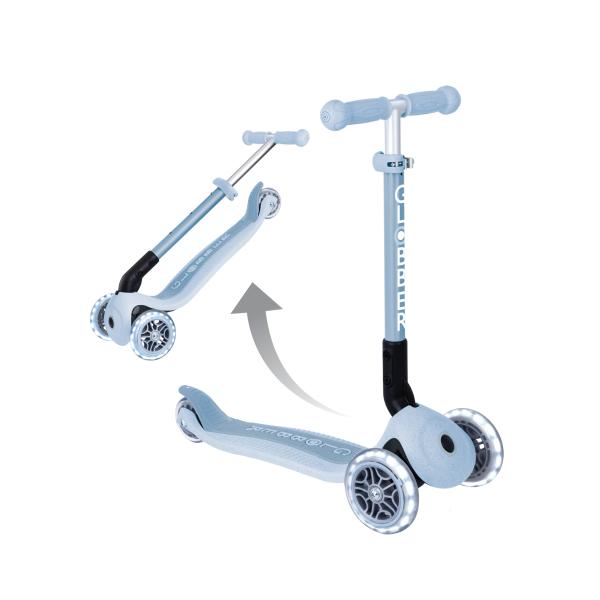 Globber koloběžka Junior Foldable lights Ecologic - Blueberry (obrázek 5)