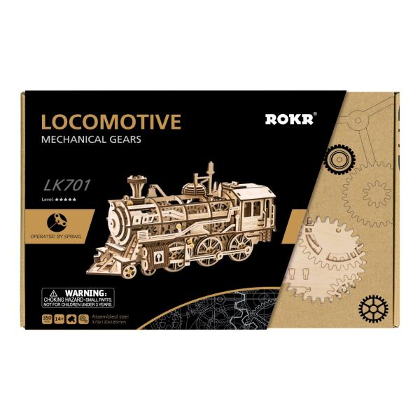 RoboTime 3D dřevěné mechanické puzzle Parní lokomotiva (obrázek 4)
