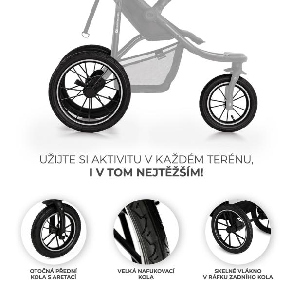 KINDERKRAFT Kočárek sportovní a na běhání Helsi2 Black (obrázek 4)