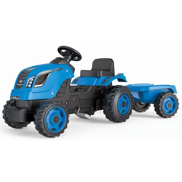 Smoby Šliapací traktor Farmer XL modrý s vozíkom