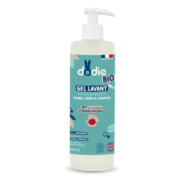 Dodie Organic Dětský mycí gel na vlasy, tělo a obličej 3v1 (400 ml)