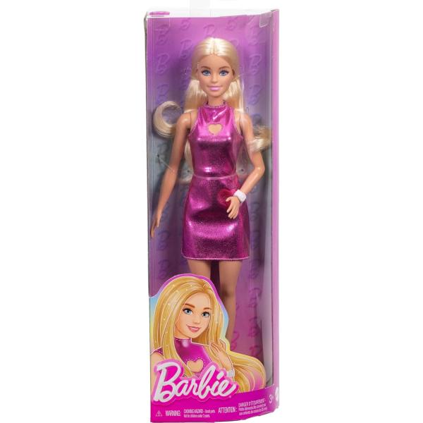 Mattel Barbie modelka Lesklé šaty se srdíčkem