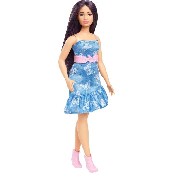 Mattel Barbie modelka Modré šaty s motýlikmi