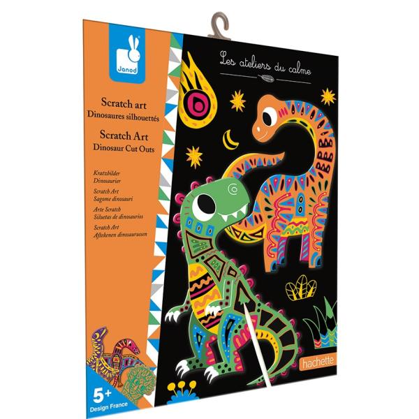 Janod Atelier vyškrabovací obrázky Dinosauři Sada Mini 5+