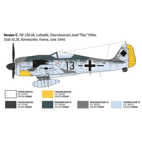 Model Kit letadlo 1490 - Focke-Wulf Fw 190 A-8/F Aces (1:72) (obrázek 5)