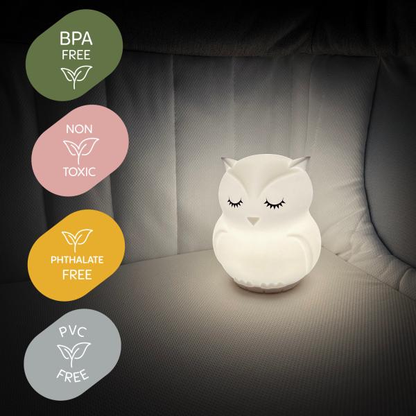 Silikonová noční LED lampa velikost M, Owl (obrázek 6)