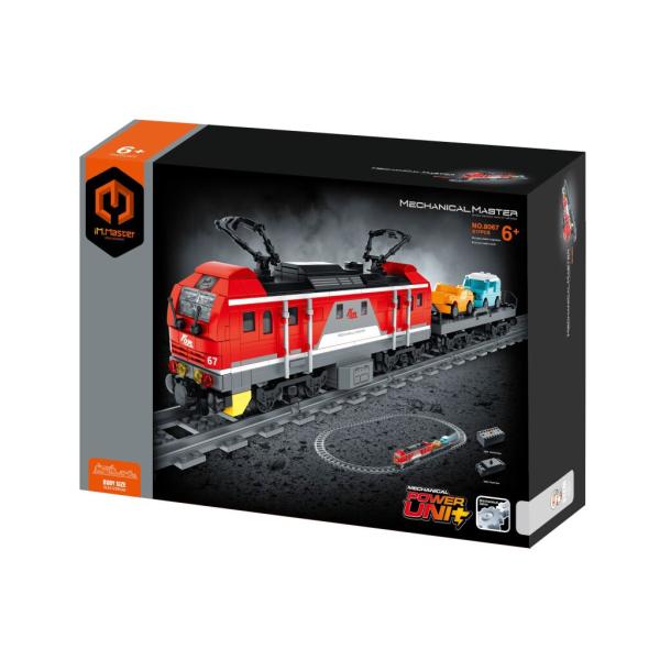 iM.Master Stavebnice vlak červený s auty 53,6x12x6 cm