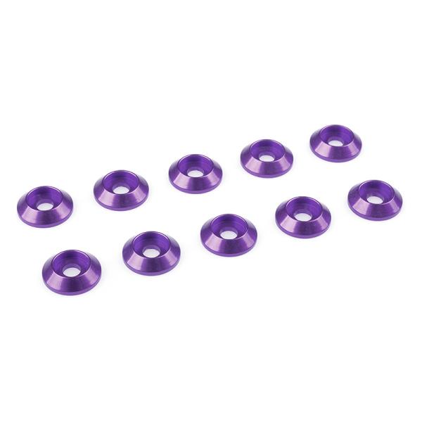 Lavare per metà. testa M3 / 10mm alluminio viola (10)